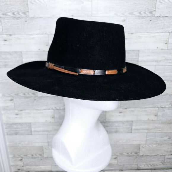 Original Authentic Stetson Stallion Black Wool Cowboy Hat Size 7 - Picture 8 of 15